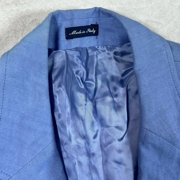 NWT Polo Ralph Lauren L Made in Italy 100% Linen Sport Coat Surgeon Cuff Blue - Picture 3 of 13